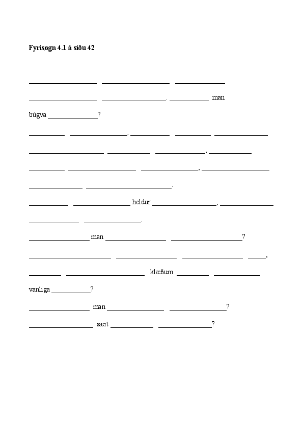 Fyrisøgn 4.1 síða 42