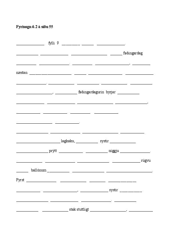 Fyrisøgn 6.1 síða 55