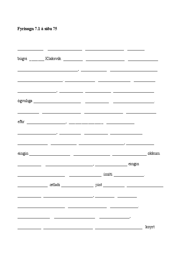 Fyrisøgn 7.1 síða 75