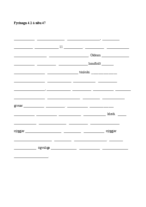 Fyrisøgn 4.1 á síðu 47