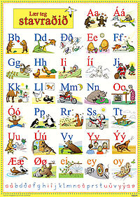 Súlan - Lær teg stavraðið - Gul plakat